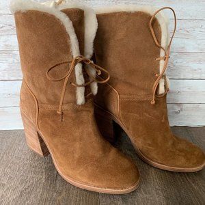 UGG Jerene Suede Heeled Lace Up Boot